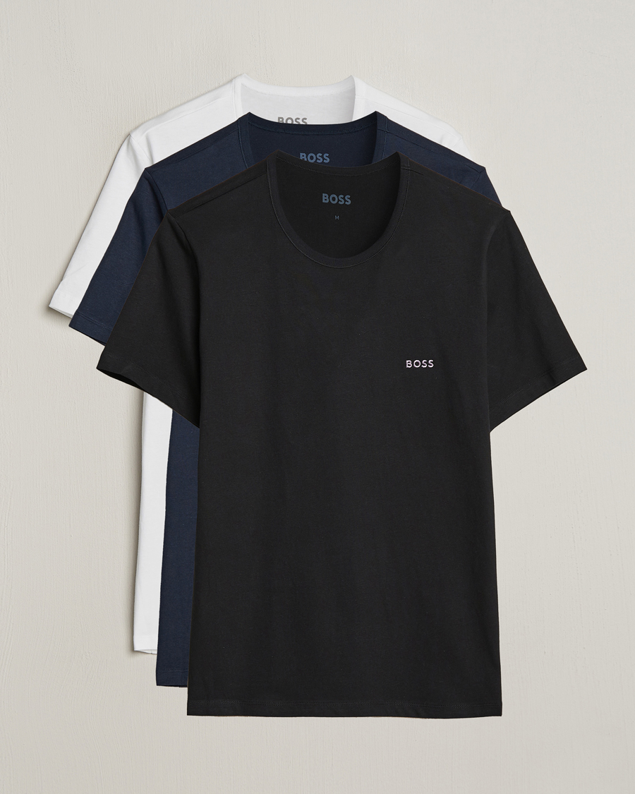 Herren | T-Shirts | BOSS BLACK | 3-Pack Crew Neck T-Shirt Black/White/Blue