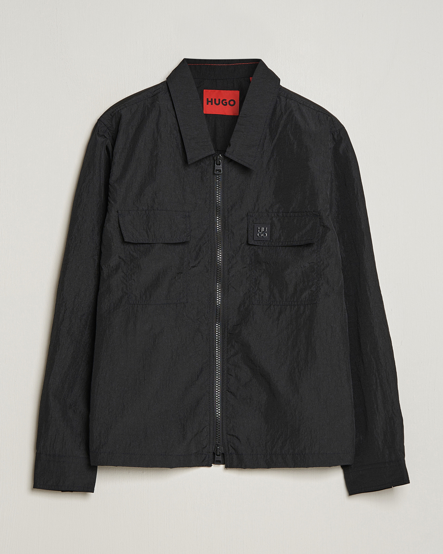 Herren | Hemden | HUGO | Emalo Full-Zip Overshirt Black
