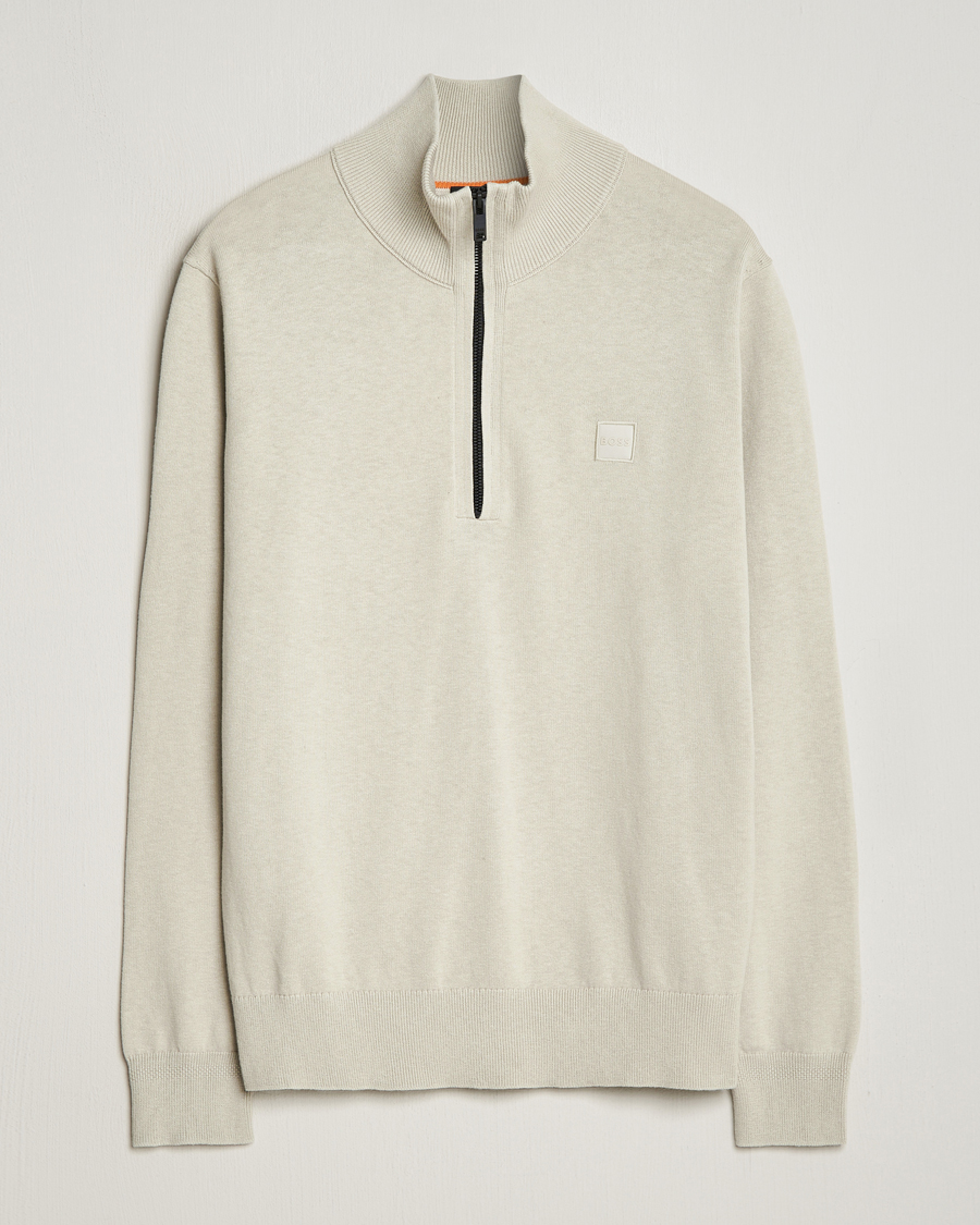 Herren | Pullover | BOSS ORANGE | Kanobix Knitted Half-Zip Light Beige