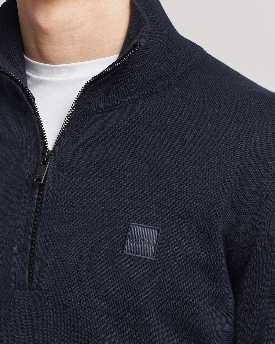 Herren | Pullover | BOSS ORANGE | Kanobix Knitted Half-Zip Dark Blue