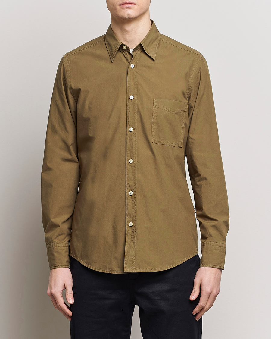 Herren | Freizeithemden | BOSS ORANGE | Relegant Cotton Pocket Shirt Open Green