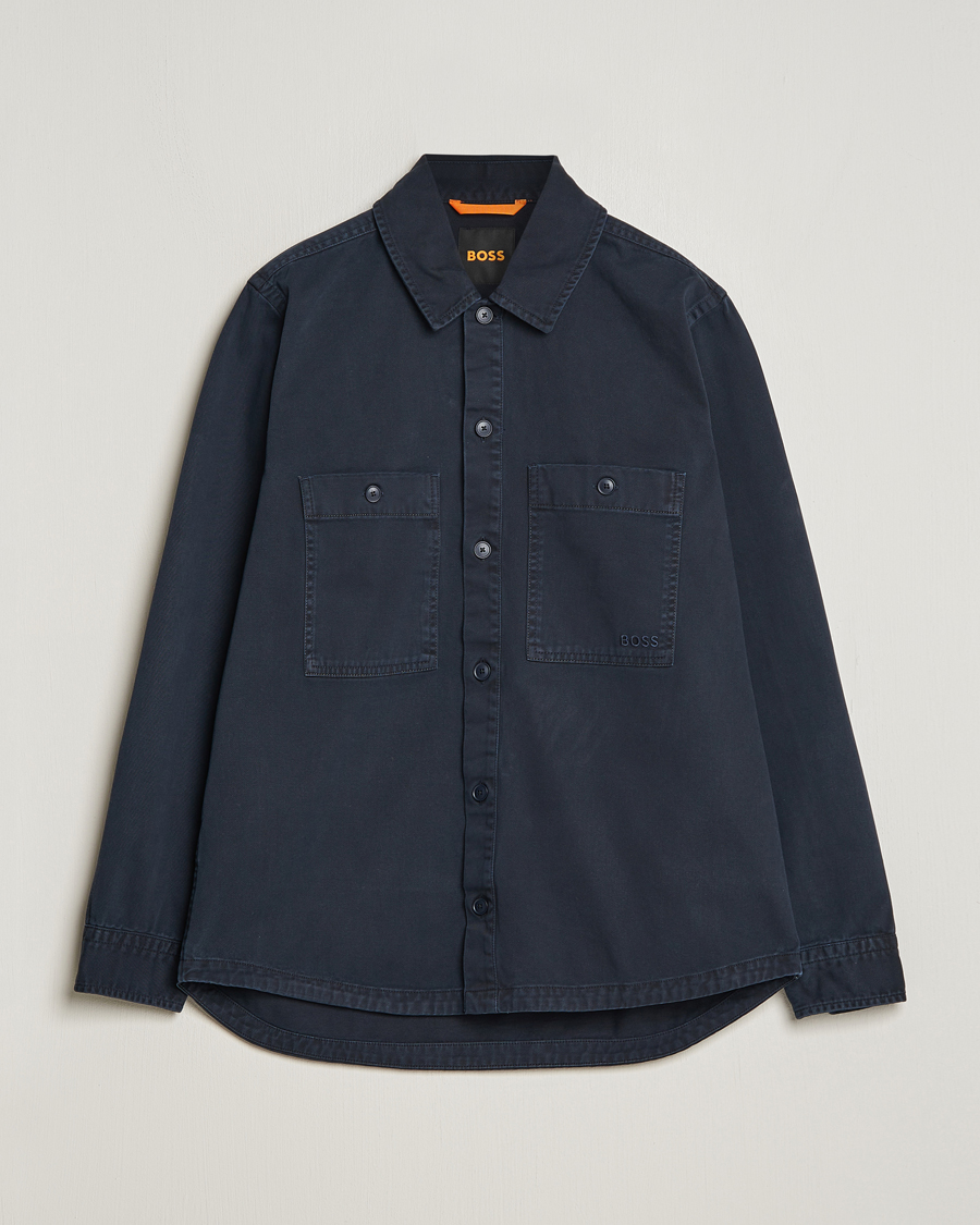 Herren | Hemden | BOSS ORANGE | Locky Cotton Overshirt Dark Blue