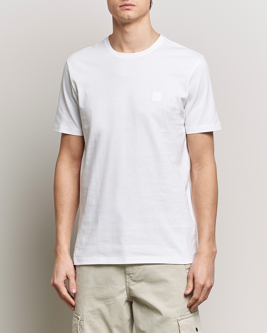 BOSS ORANGE Tales Logo Crew Neck T Shirt White bei Care of Carl