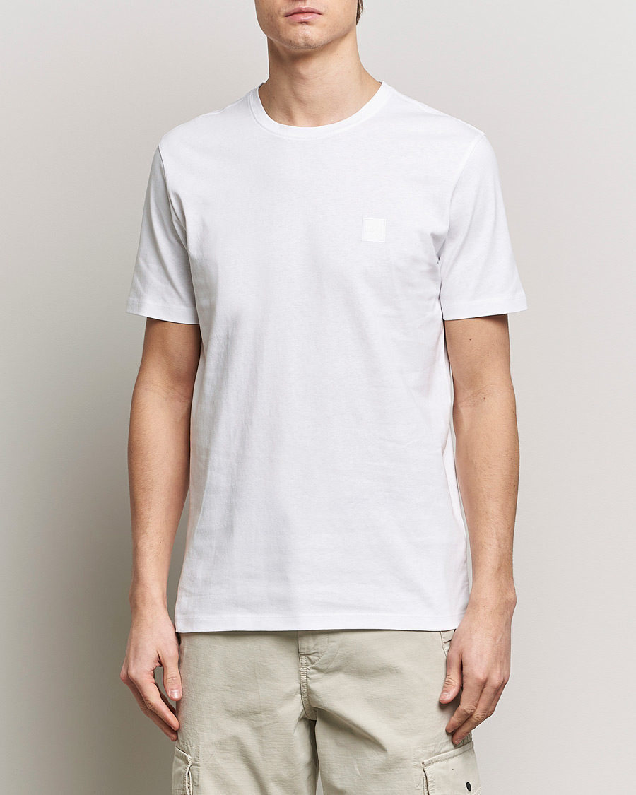Herren | T-Shirts | BOSS ORANGE | Tales Logo Crew Neck T-Shirt White