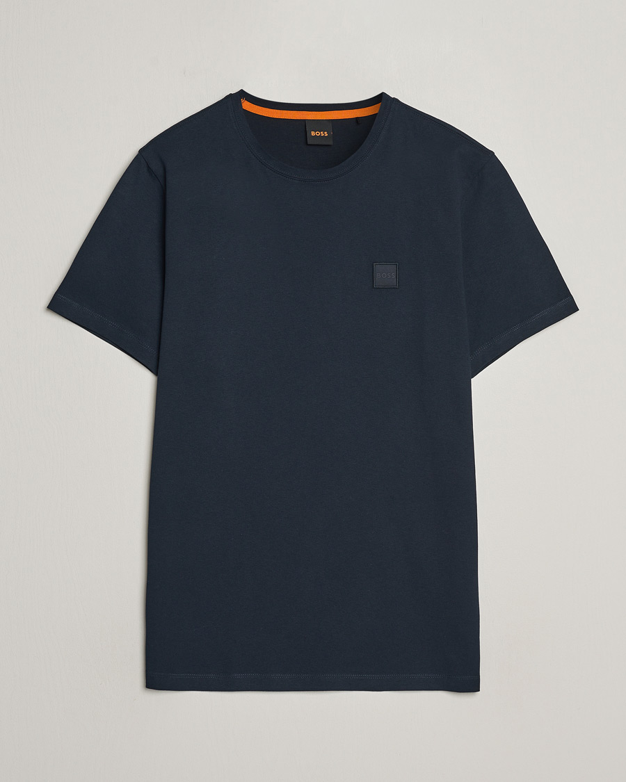 Herren | T-Shirts | BOSS ORANGE | Tales Logo Crew Neck T-Shirt Dark Blue