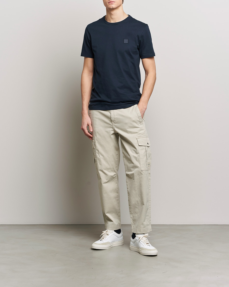 Herren | T-Shirts | BOSS ORANGE | Tales Logo Crew Neck T-Shirt Dark Blue