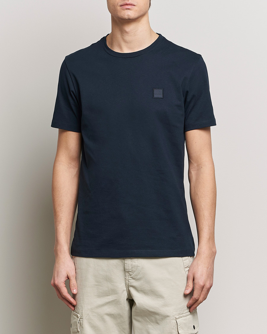 Herren | Kleidung | BOSS ORANGE | Tales Logo Crew Neck T-Shirt Dark Blue