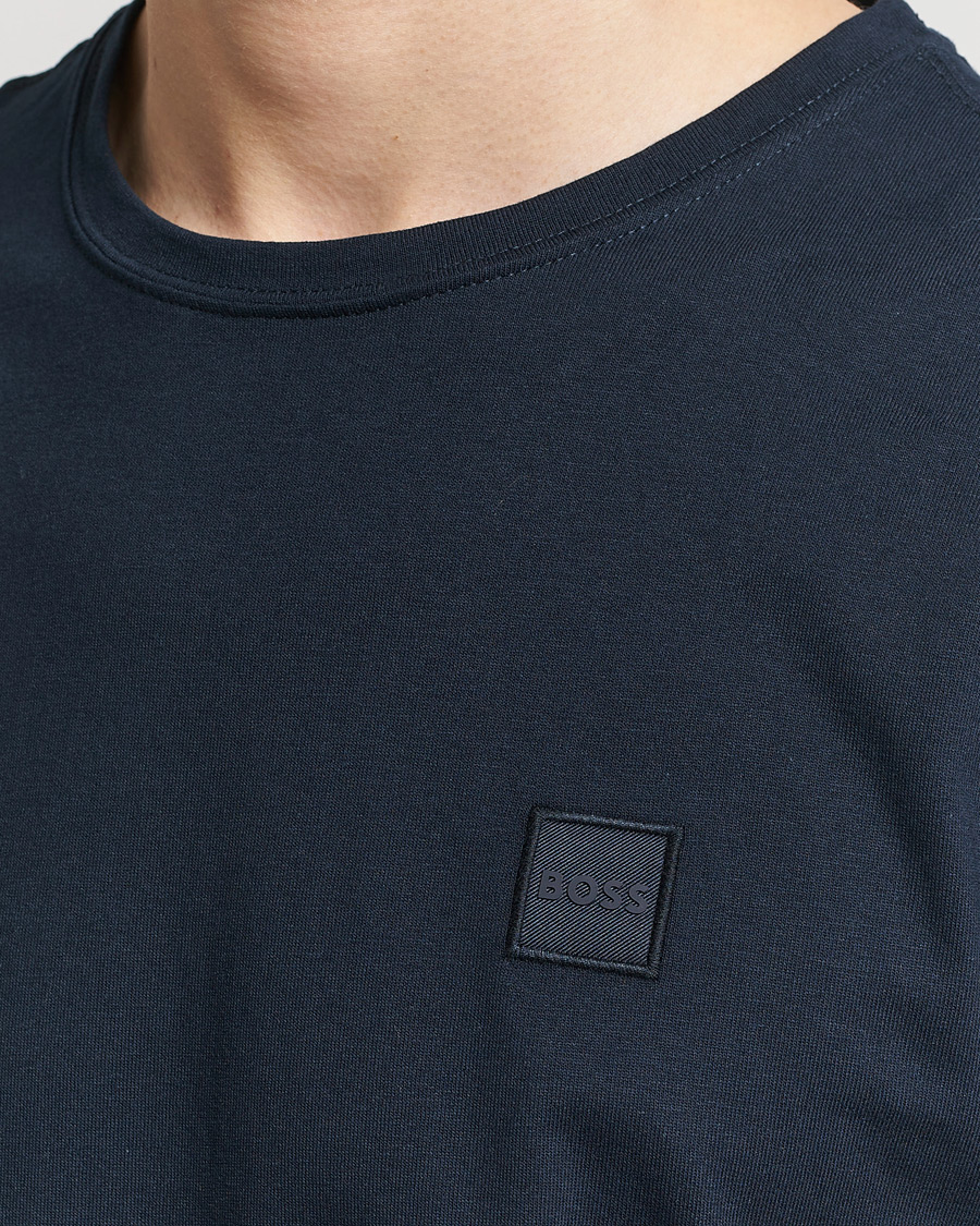 Herren | T-Shirts | BOSS ORANGE | Tales Logo Crew Neck T-Shirt Dark Blue