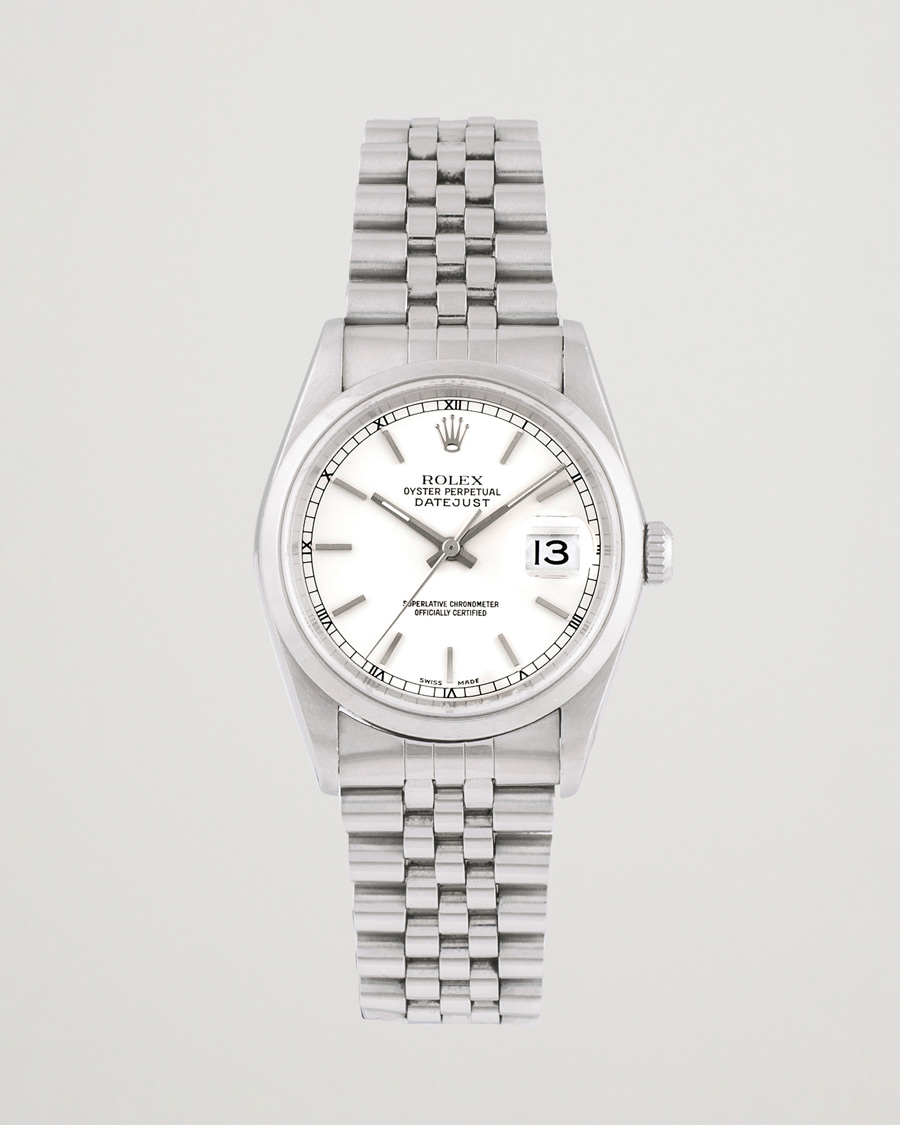 Herren | Rolex Pre-Owned Datejust 16200 Oystert Perpetual Steel Silver | Rolex Pre-Owned | Datejust 16200 Oystert Perpetual Steel Silver