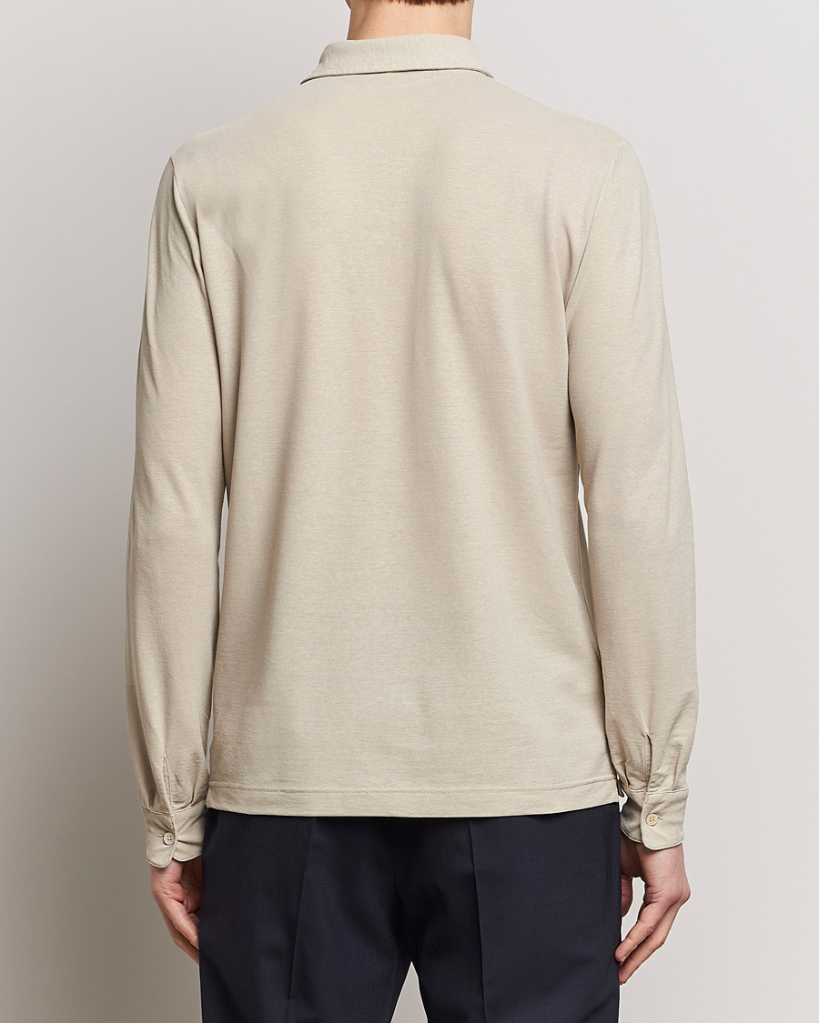Herren | Pullover | Zanone | Ice Cotton Long Sleeve Polo Beige