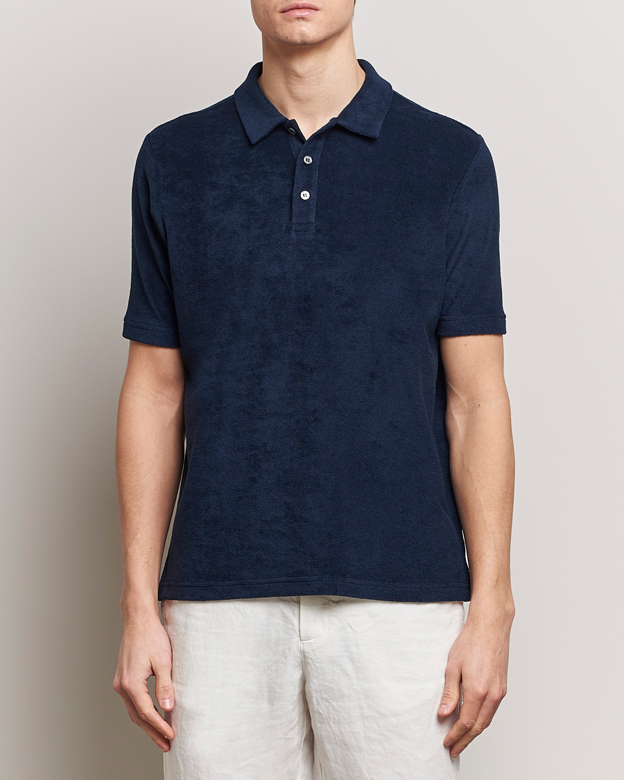 Herren | Poloshirt | Zanone | Terry Cotton Polo Navy