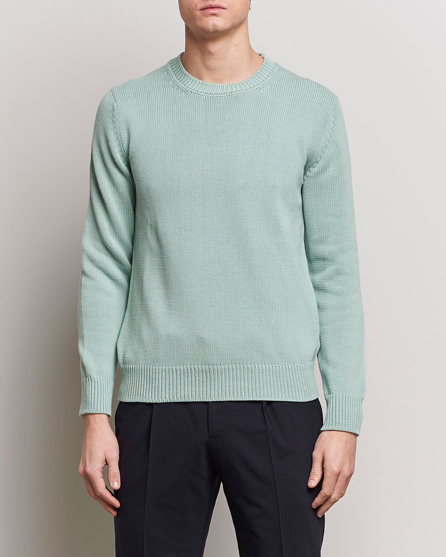 Herren |  | Zanone | Soft Cotton Crewneck Sweater Mint