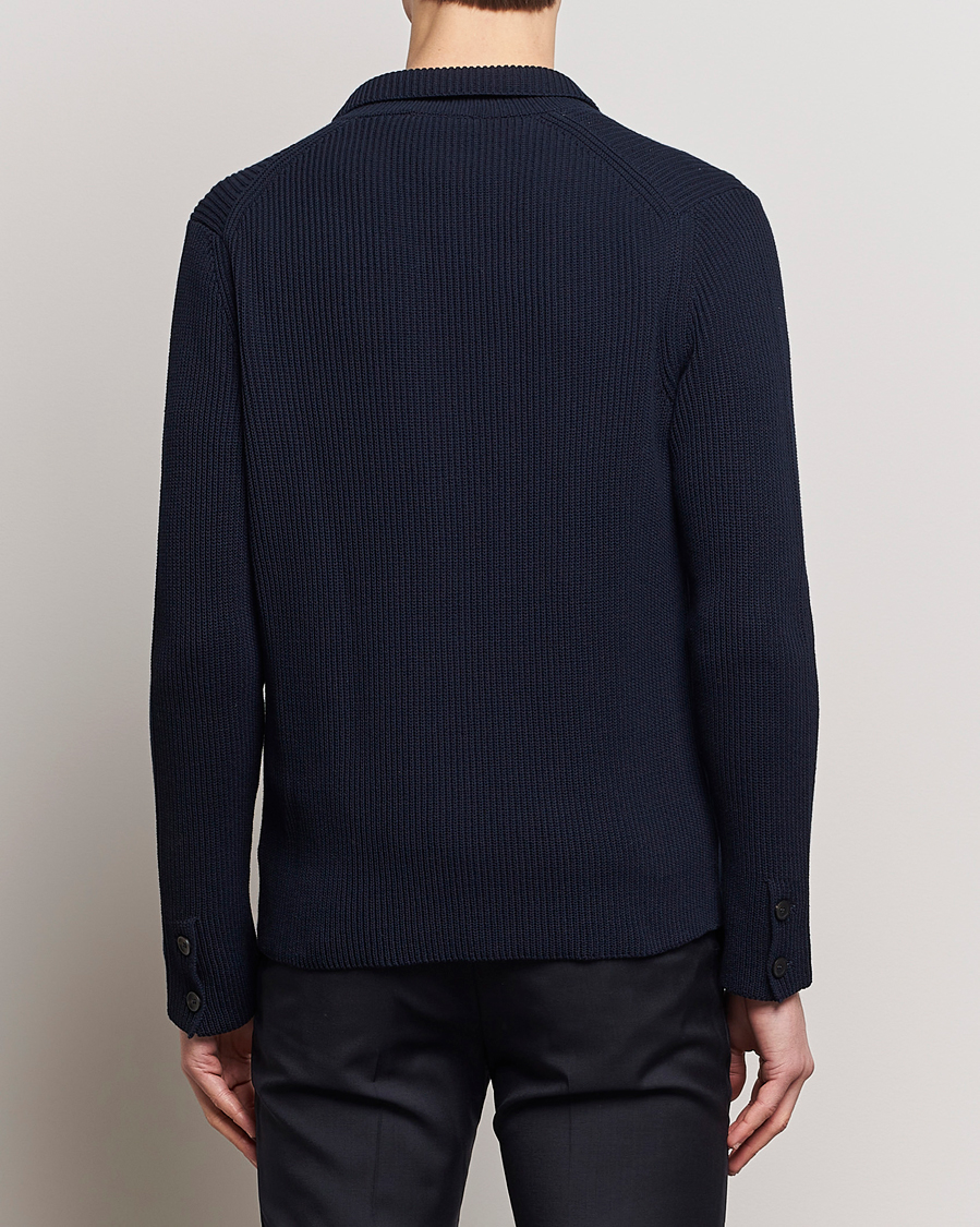 Herren | Sakkos | Zanone | Cotton Rib Knitted Blazer Navy