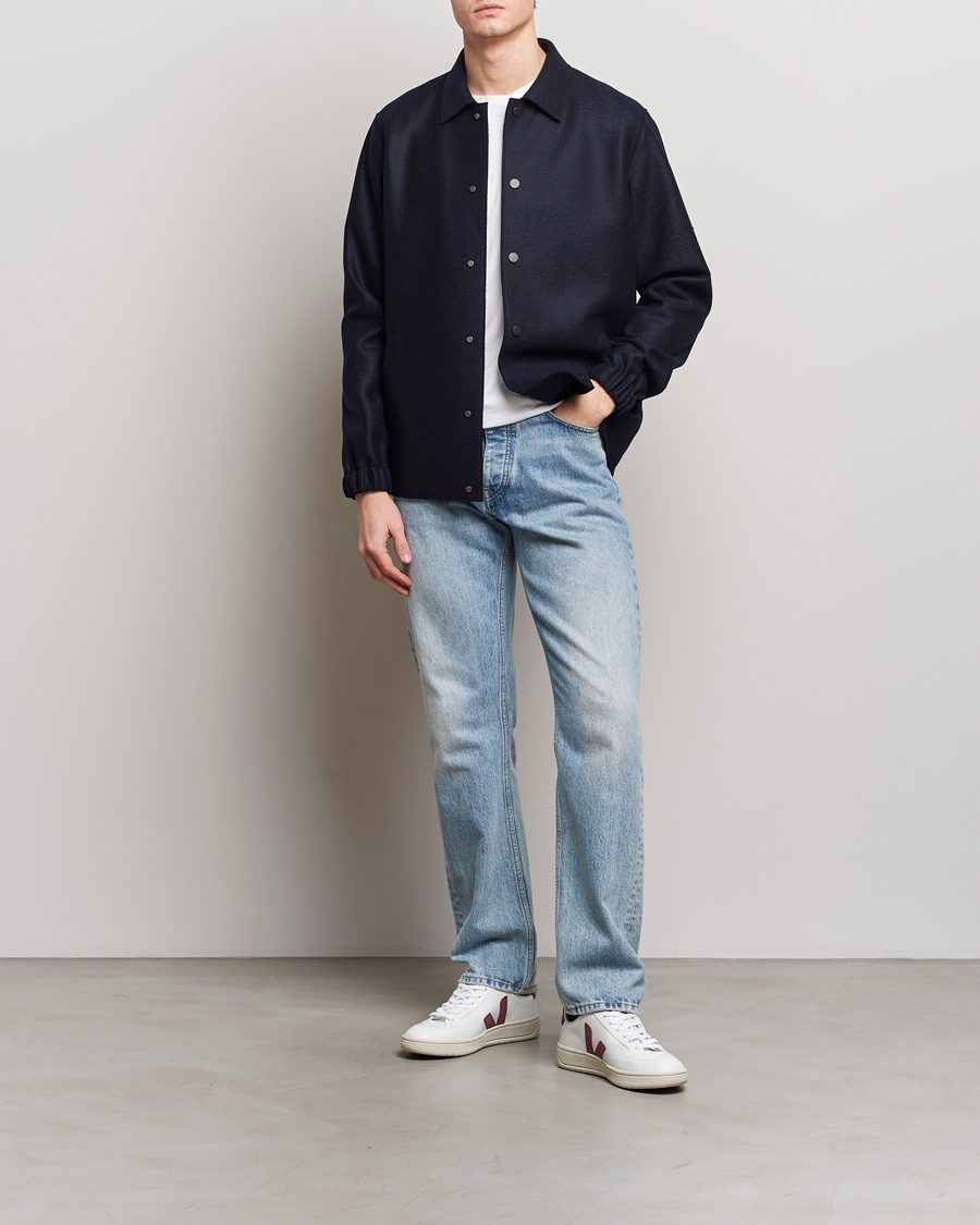 Herren | Jacken | Harris Wharf London | Light Pressed Wool Coach Jacket Navy