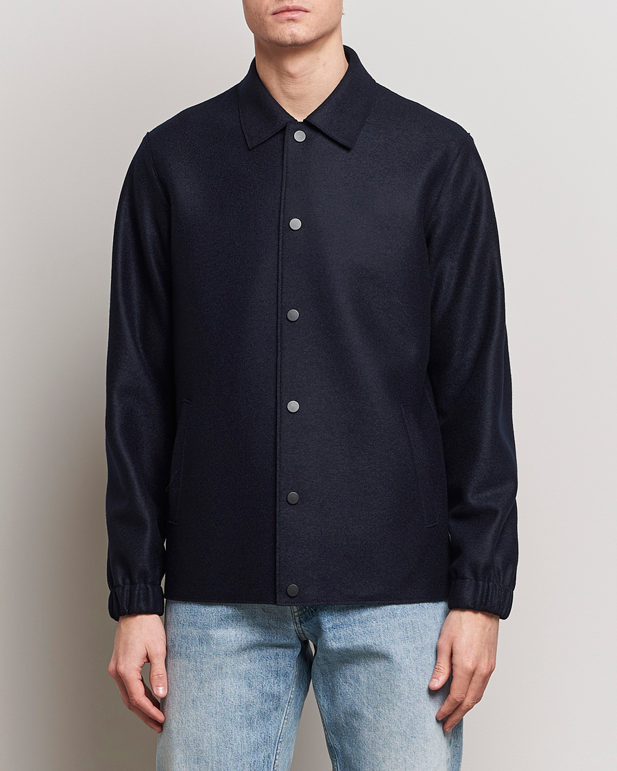 Herren | Jacken | Harris Wharf London | Light Pressed Wool Coach Jacket Navy