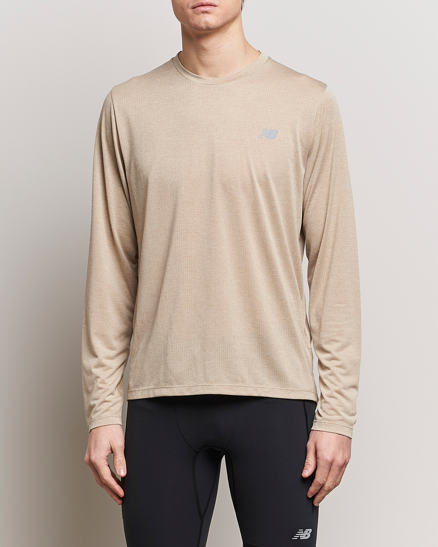 Men |  | New Balance Running | Athletics Run Long Sleeve T-Shirt Stoneware Heather