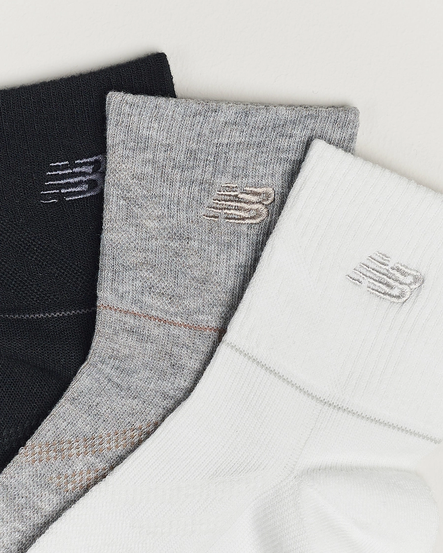 Herren | Socken | New Balance Running | 3-Pack Ankle Running Socks White/Grey/Black