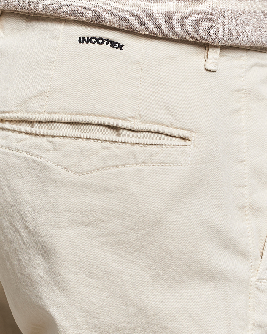 Herren | Hosen | Incotex | Slim Fit Garment Dyed Slacks Off White