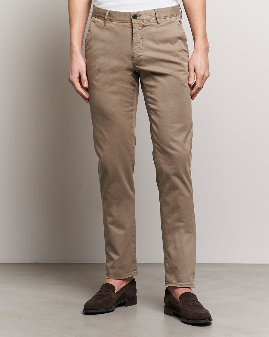 Herren | Incotex | Incotex | Slim Fit Garment Dyed Slacks Dark Brown