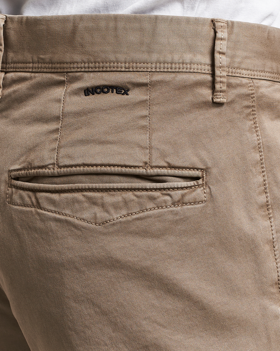 Herren | Hosen | Incotex | Slim Fit Garment Dyed Slacks Light Brown