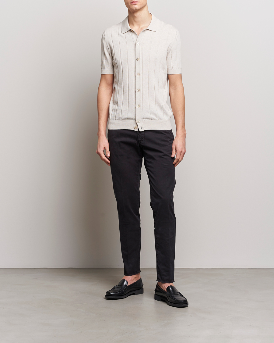 Herren | Hosen | Incotex | Slim Fit Garment Dyed Slacks Black