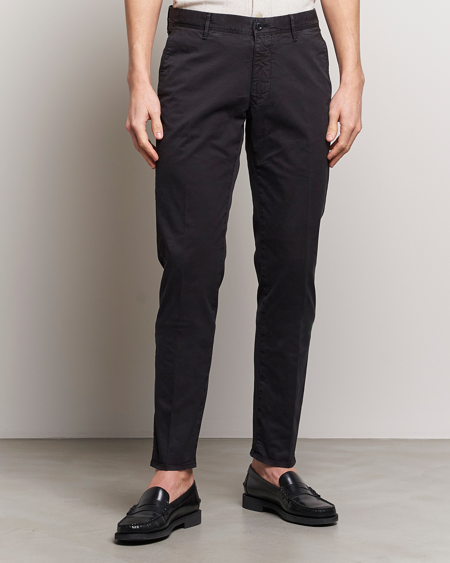 Herren | Hosen | Incotex | Slim Fit Garment Dyed Slacks Black