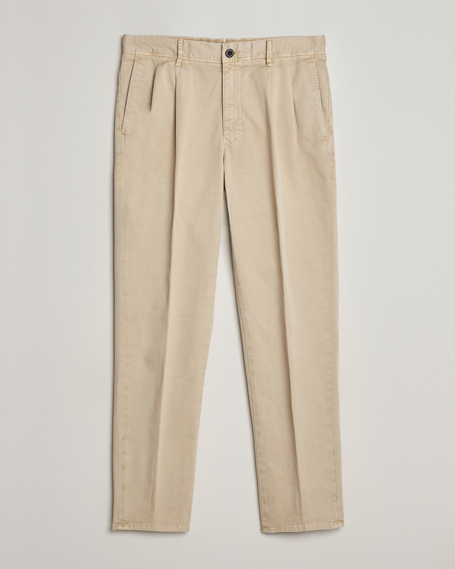 Herren | Hosen | Incotex | Tapered Fit Pleated Slacks Light Beige