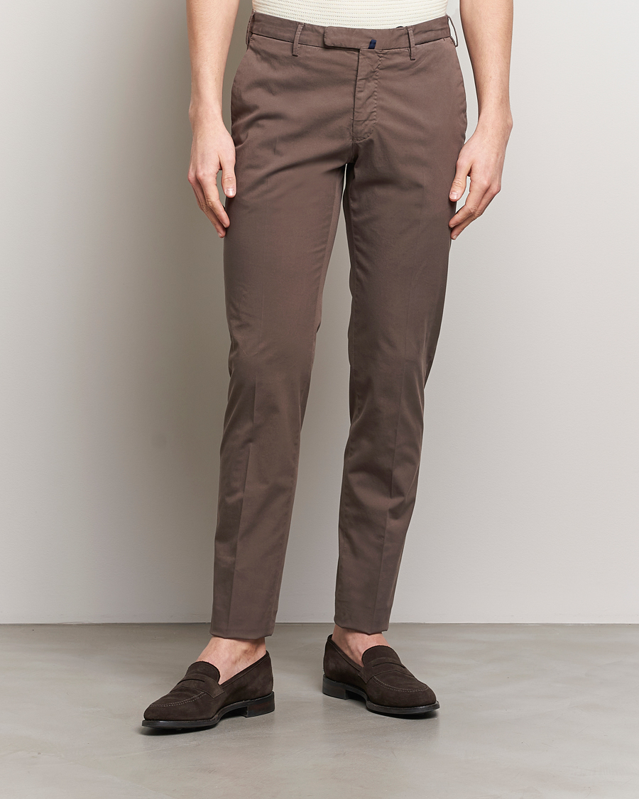 Herren | Italian Department | Incotex | Slim Fit Comfort Chinos Dark Brown