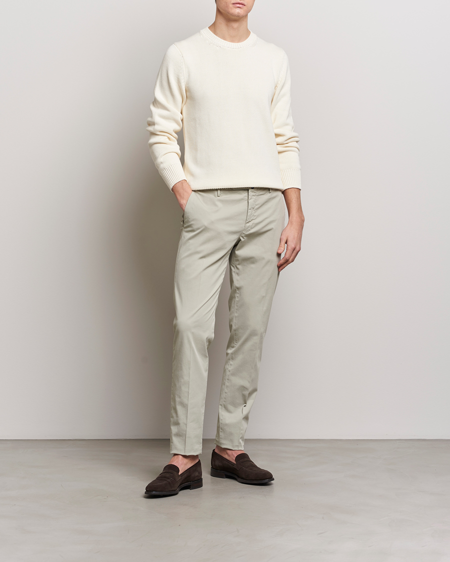 Herren | Hosen | Incotex | Slim Fit Comfort Chinos Light Grey