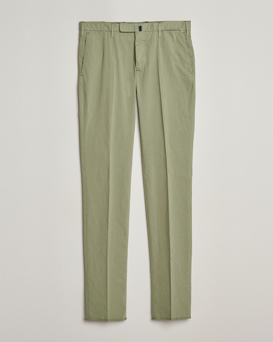 Herren | Hosen | Incotex | Slim Fit Washed Cotton Comfort Trousers Olive