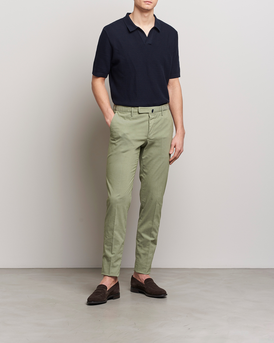 Herren | Hosen | Incotex | Slim Fit Washed Cotton Comfort Trousers Olive