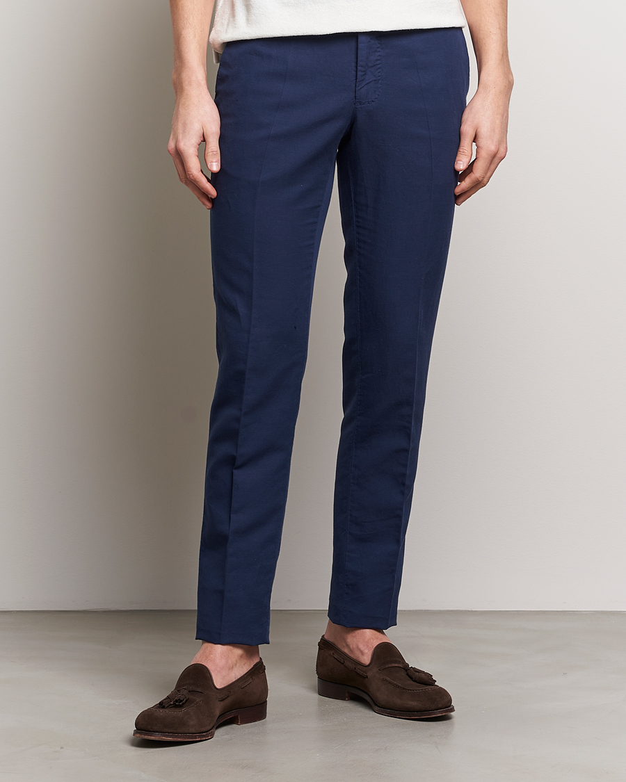 Herren | Italian Department | Incotex | Slim Fit Chinolino Trousers Navy