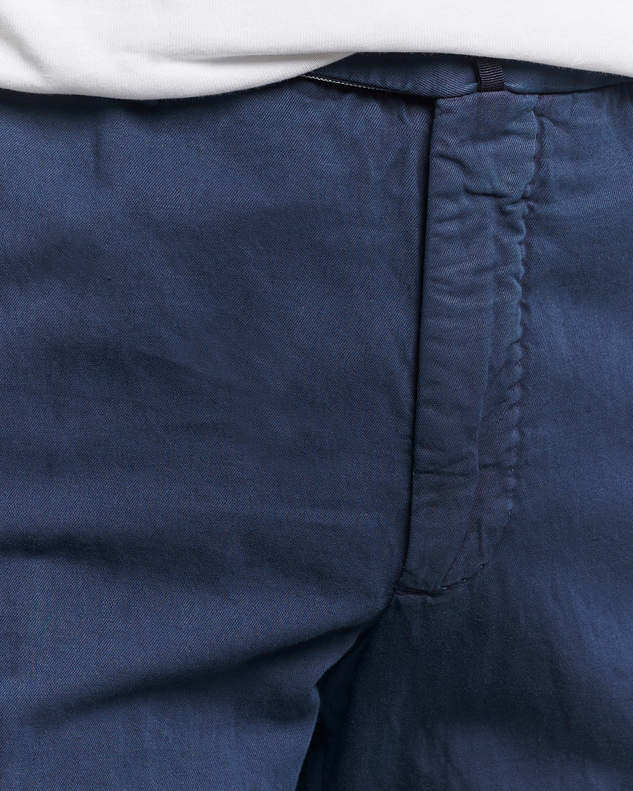 Herren | Hosen | Incotex | Regular Fit Comfort Cotton/Linen Trousers Navy