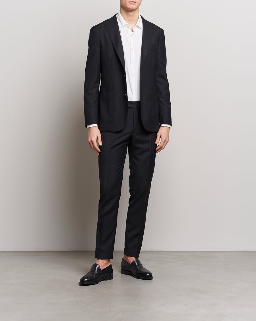 Herren | Hosen | Incotex | Slim Fit Tropical Wool Trousers Black