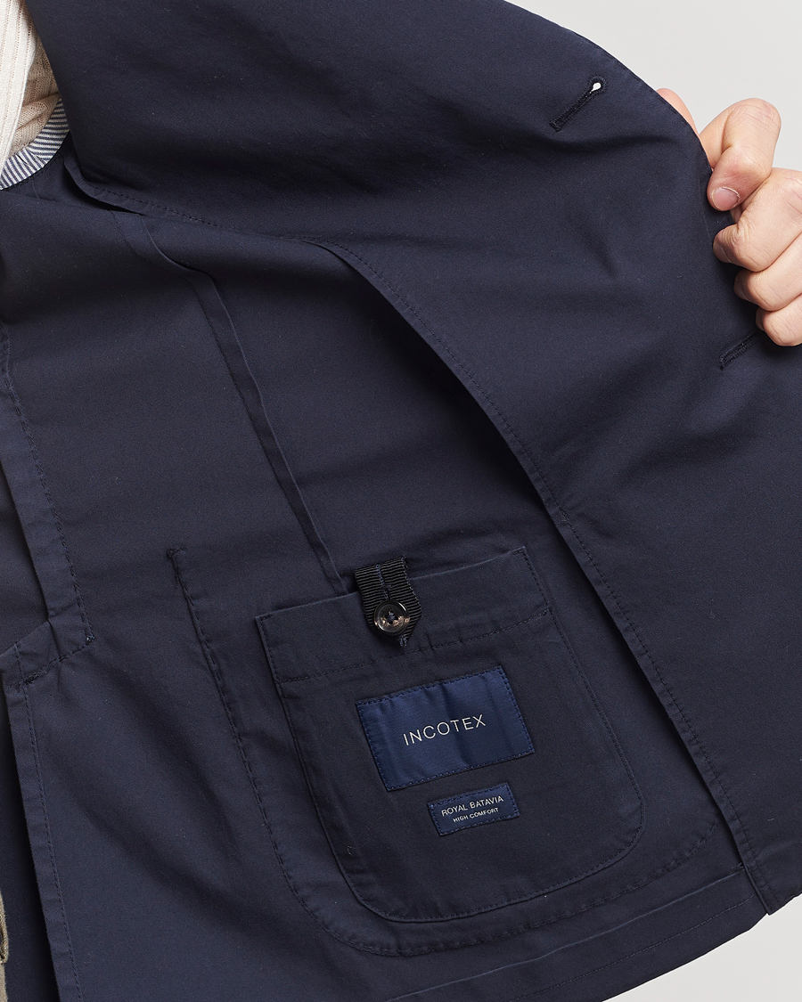 Herren | Sakkos | Incotex | Unconstructed Comfort Cotton Blazer Navy