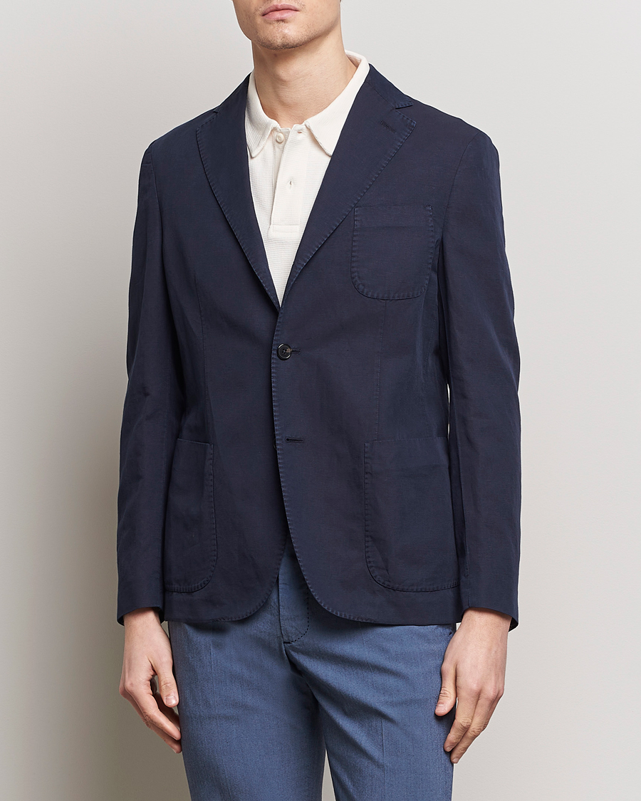 Herren | Incotex | Incotex | Unconstructed Chinolino Blazer Navy