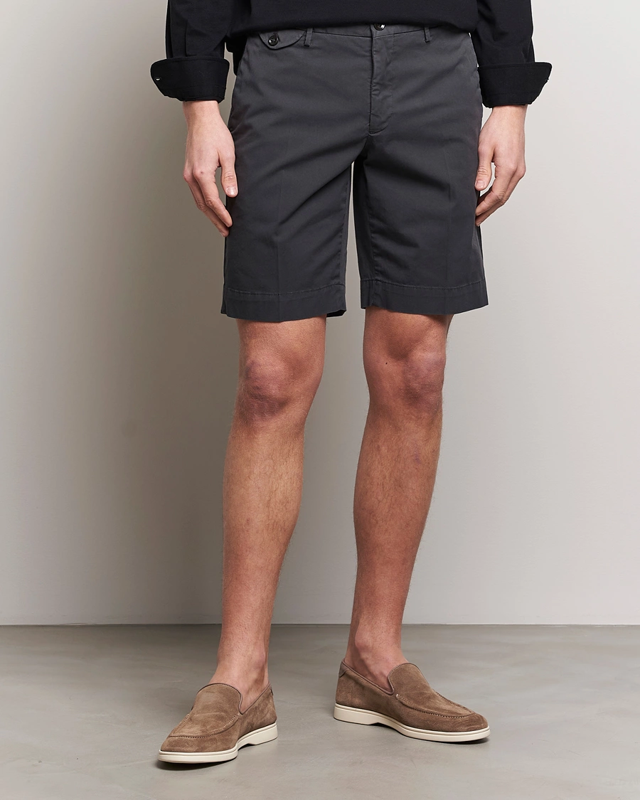 Herren | Chinoshorts | Incotex | Cotton Comfort Shorts Black