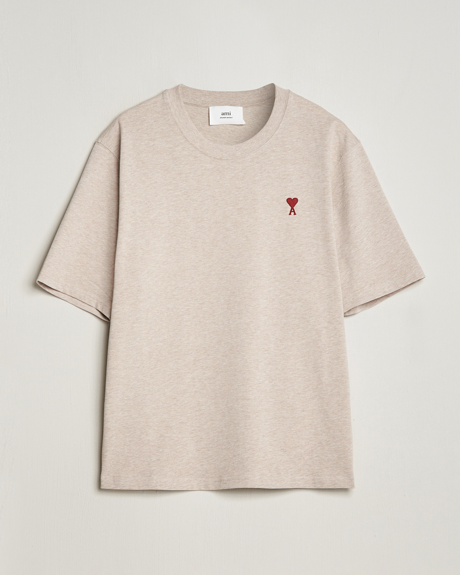Herren | T-Shirts | AMI | Heart Logo T-Shirt Heather Light Beige