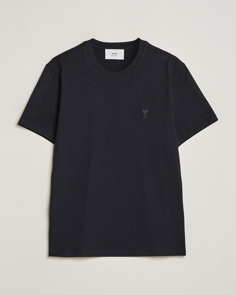 Herren | T-Shirts | AMI | Tonal Heart Logo T-Shirt Black