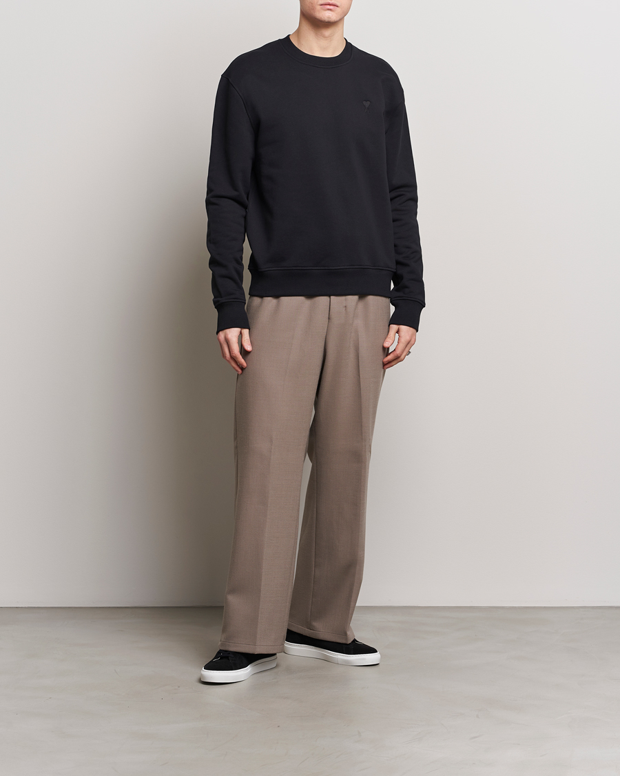 Herren | Pullover | AMI | Tonal Heart Logo Sweatshirt Black