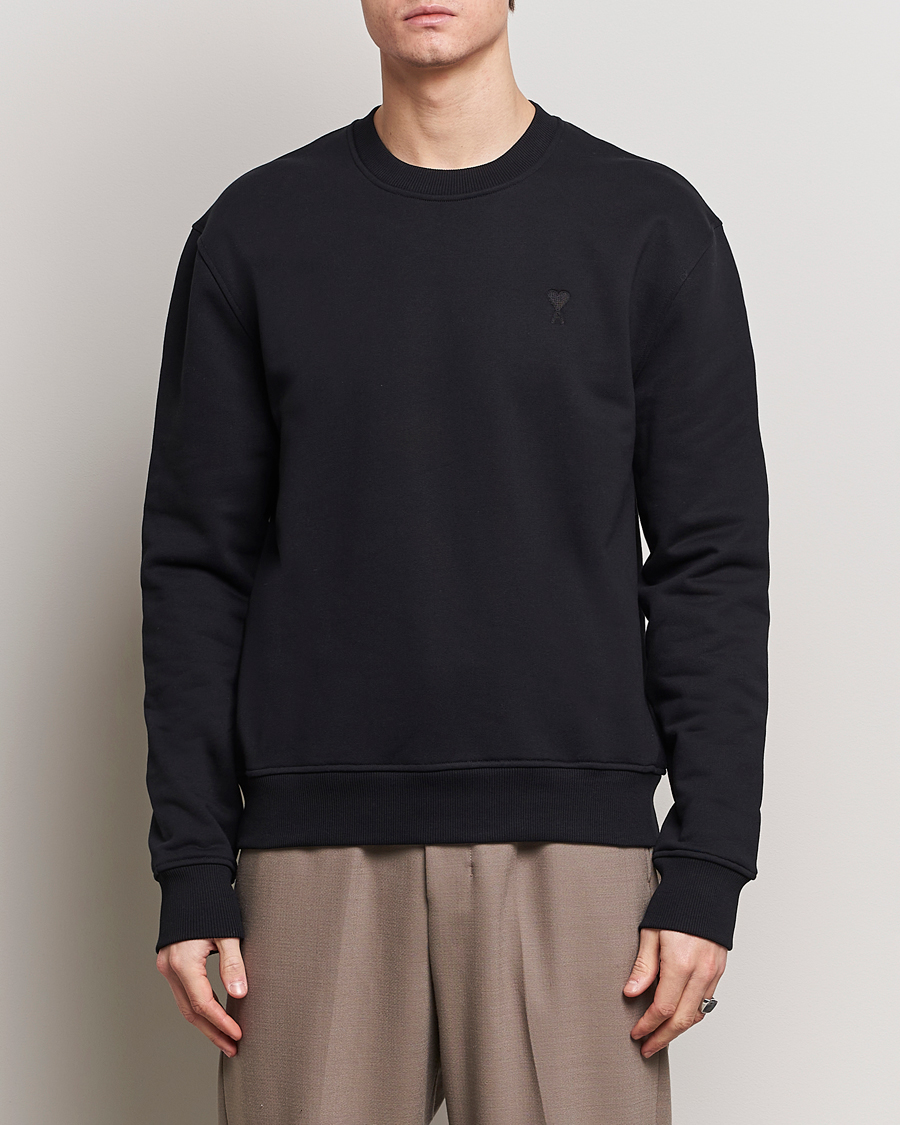 Herren | Pullover | AMI | Tonal Heart Logo Sweatshirt Black