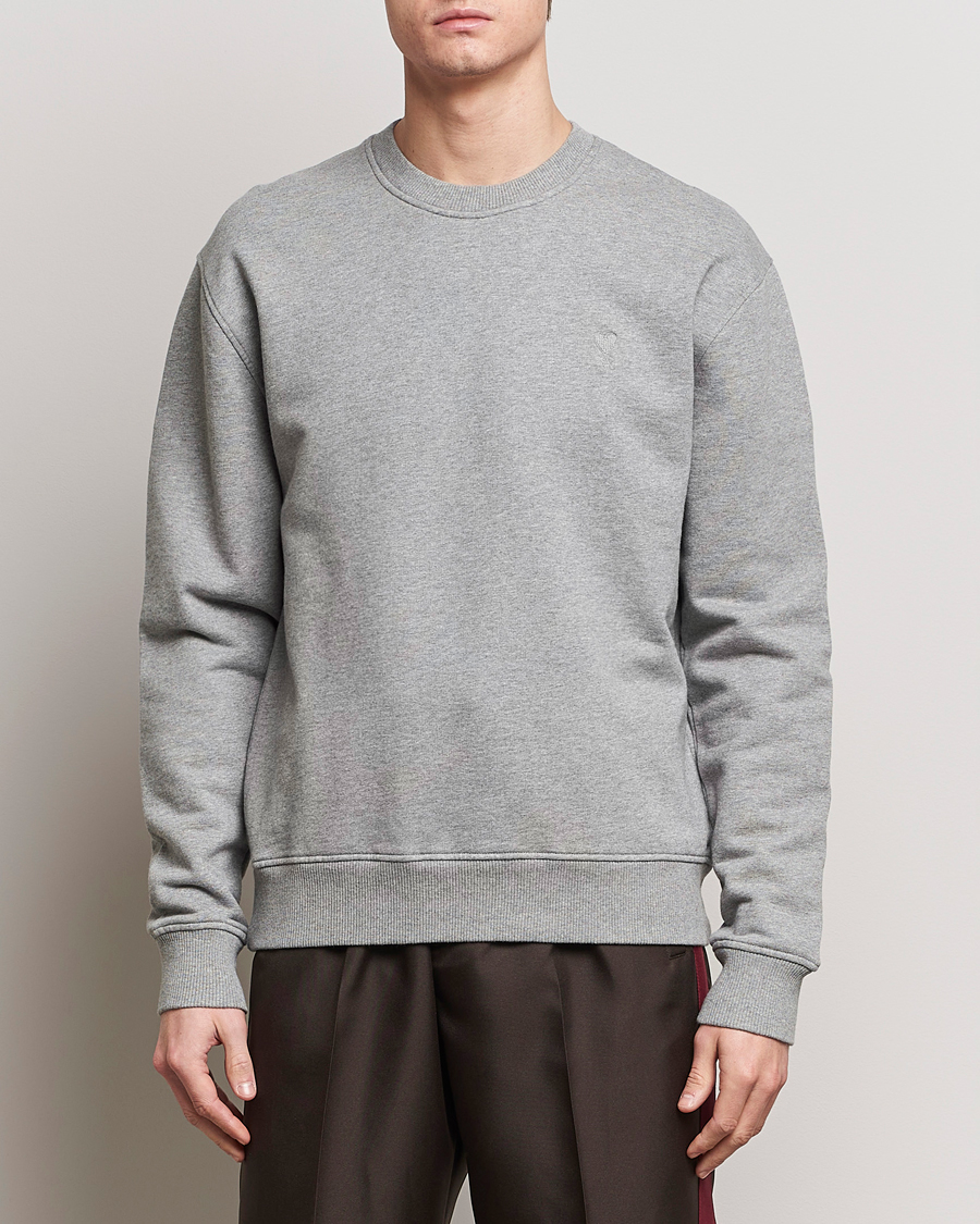 Herren | Contemporary Creators | AMI | Tonal Heart Logo Sweatshirt Heather Grey