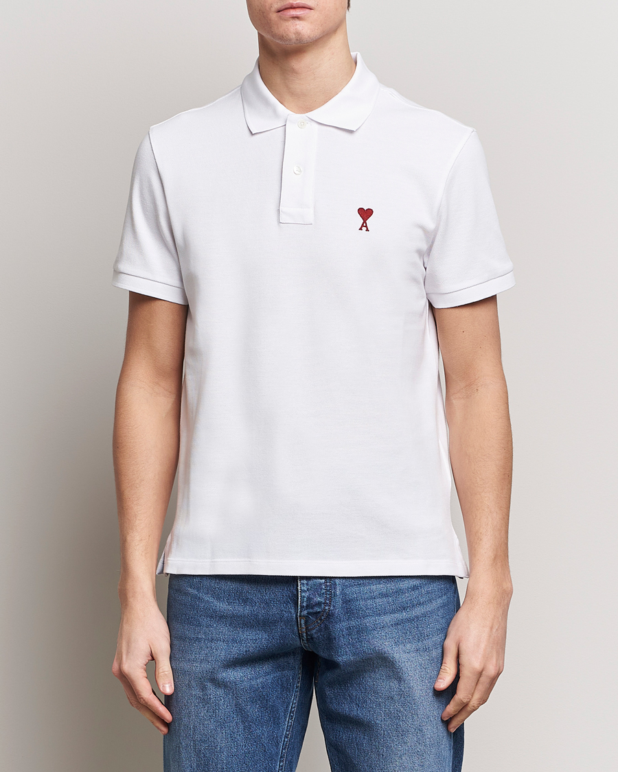 Herren | Poloshirt | AMI | Heart Logo Piquet Polo White