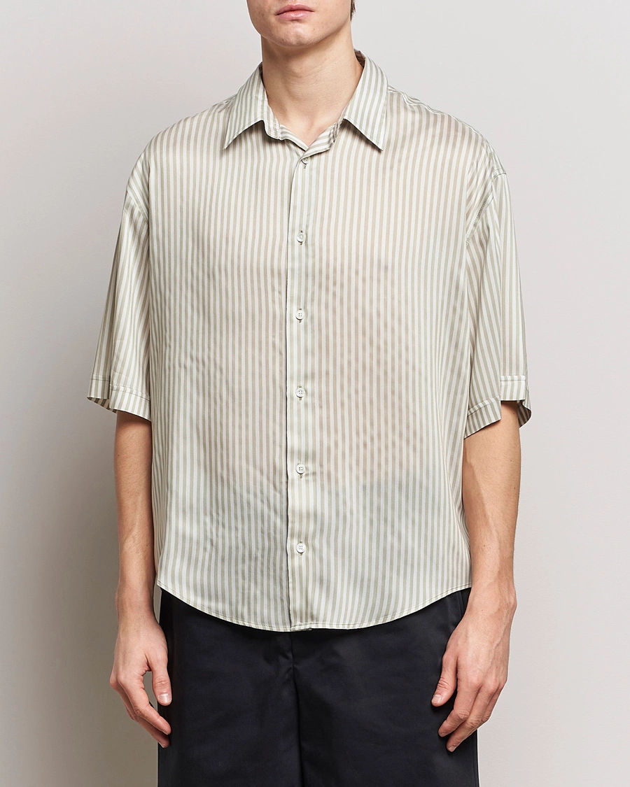 Herren | AMI | AMI | Boxy Fit Striped Short Sleeve Shirt Chalk/Sage