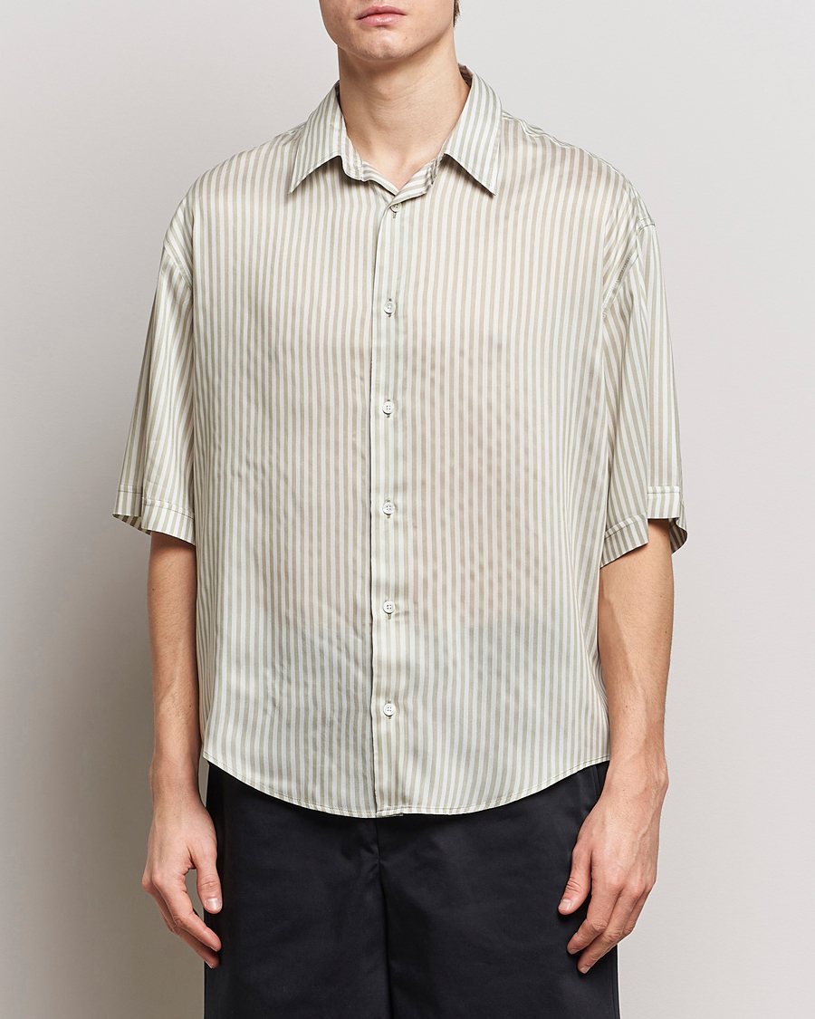 Herren | Contemporary Creators | AMI | Boxy Fit Striped Short Sleeve Shirt Chalk/Sage