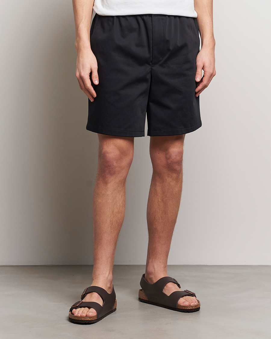 Herren | Contemporary Creators | AMI | Cotton Drawstring Shorts Black