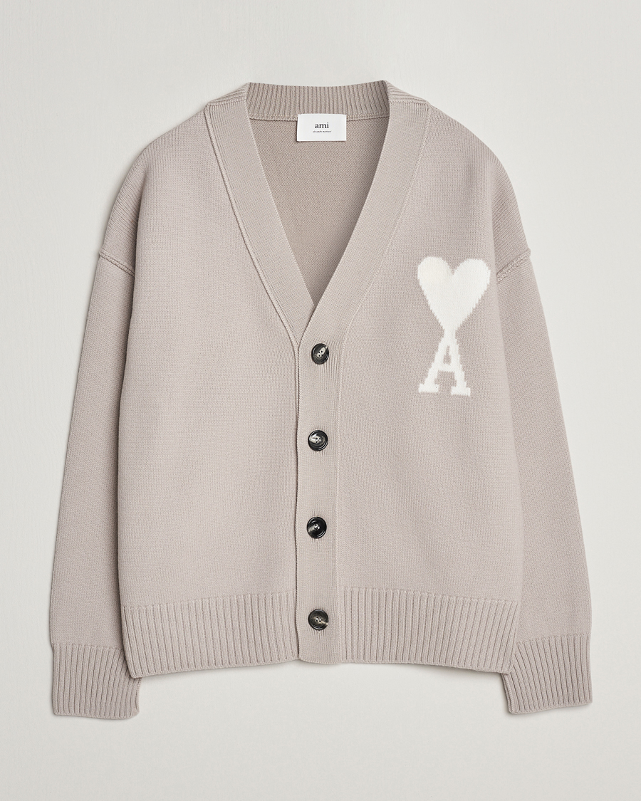 Herren | Pullover | AMI | Big Heart Wool Cardigan Light Beige