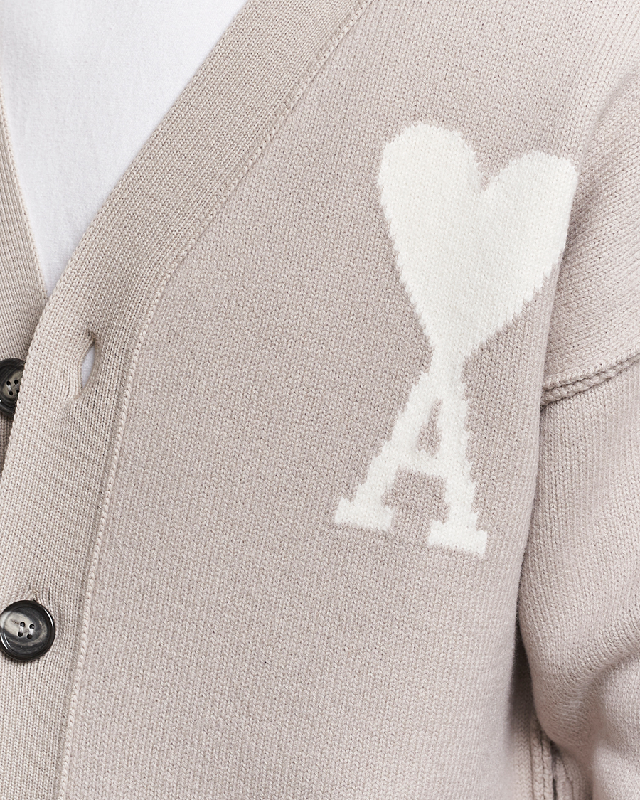 Herren | Pullover | AMI | Big Heart Wool Cardigan Light Beige
