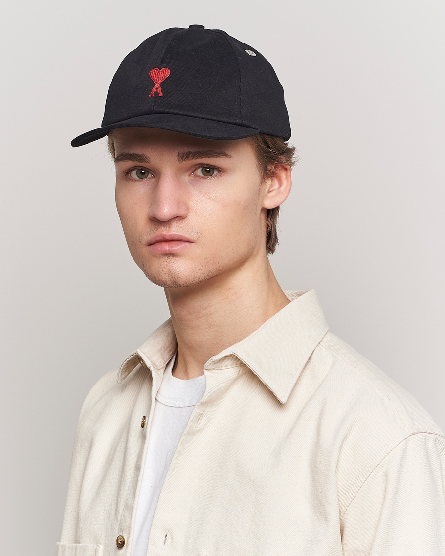 Herren | AMI Heart Logo Cap Black | AMI | Heart Logo Cap Black