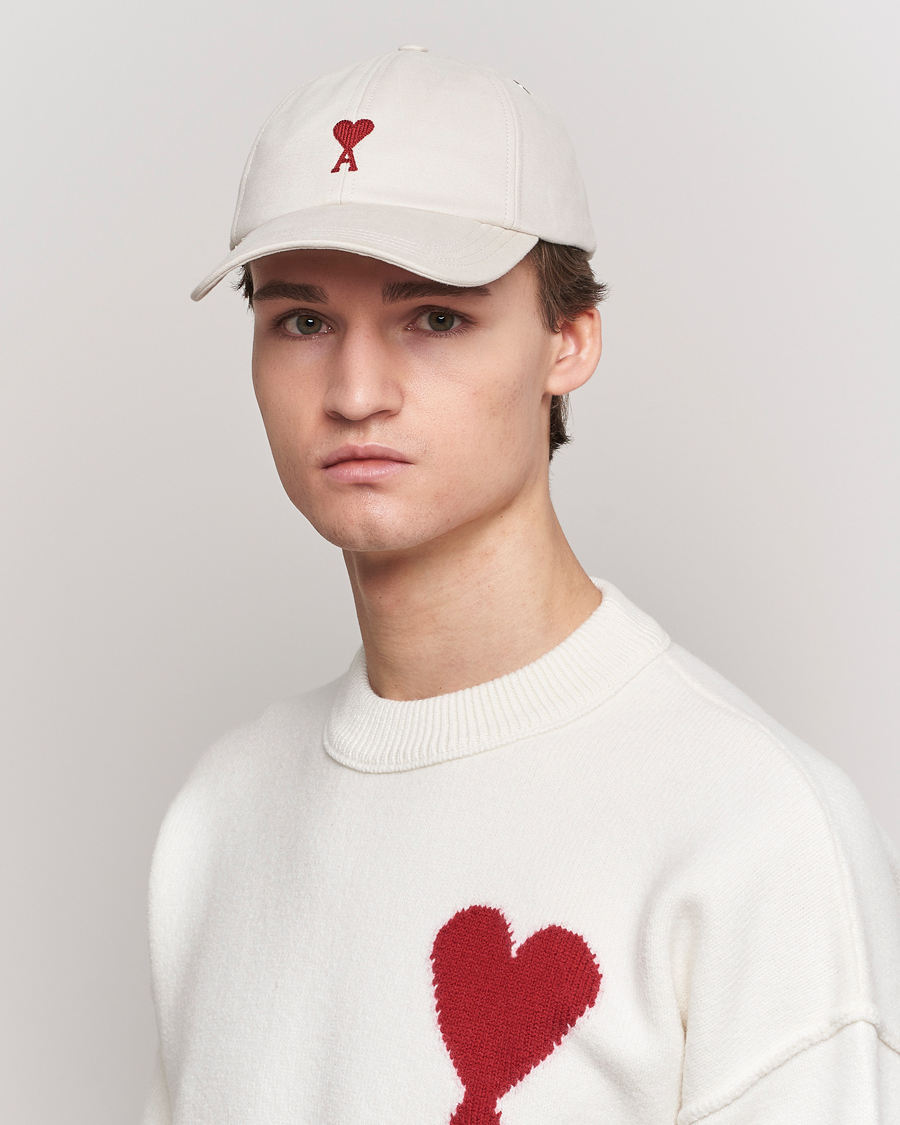 Men | Accessories | AMI | Heart Logo Cap Chalk White